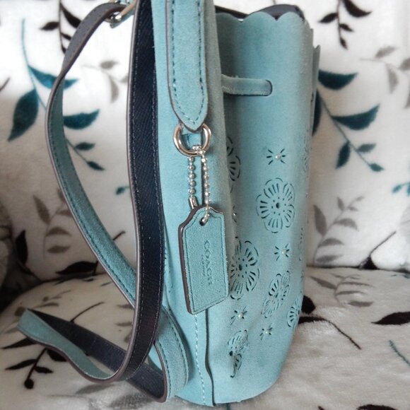 Coach suede floral bag - Picture 3 of 4